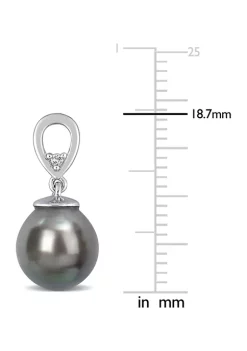 Top 10 🧨 8-9mm Black Tahitian Cultured Pearl and White Topaz Drop Earrings in Sterling Silver by Belk & Co. 💯 -DealsBelk & Co. Store Belk 28961