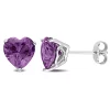 Best Sale ✨ Lab Created 4.54 CT TGW Heart Shape Simulated Alexandrite Earrings in Sterling Silver by Belk & Co. 🎁