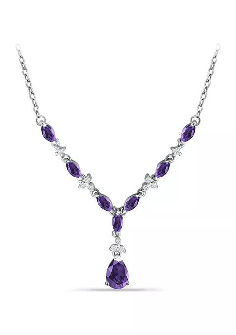 New ๐ฏ 2.37 ct. t.w. African Amethyst and White Topaz 'Y' Necklace, Sterling Silver by Belk & Co. ๐ 1 New ๐ฏ 2.37 ct. t.w. African Amethyst and White Topaz 'Y' Necklace, Sterling Silver by Belk & Co. ๐