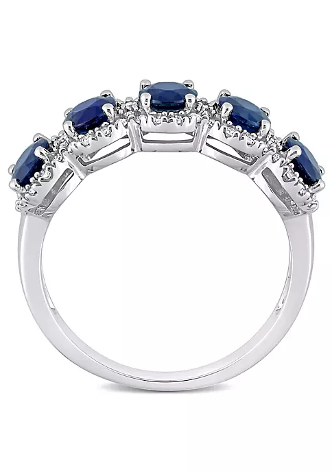 Outlet ๐ 1.75 ct. t.g.w. Blue Sapphire and 1/5 ct. t.w. Diamond Semi-Eternity Ring in 14K White Gold by Belk & Co. ๐ 4 Outlet ๐ 1.75 ct. t.g.w. Blue Sapphire and 1/5 ct. t.w. Diamond Semi-Eternity Ring in 14K White Gold by Belk & Co. ๐ - Image 4