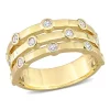 Outlet 😉 1/2 ct. t.w. Diamond Triple Row Station Ring in 10K Yellow Gold by Belk & Co. 🌟