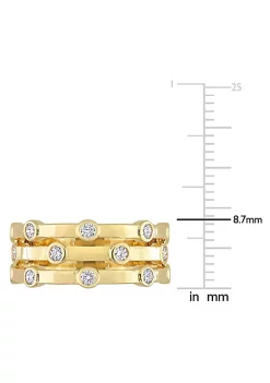 Outlet 😉 1/2 ct. t.w. Diamond Triple Row Station Ring in 10K Yellow Gold by Belk & Co. 🌟 -DealsBelk & Co. Store Belk 28998