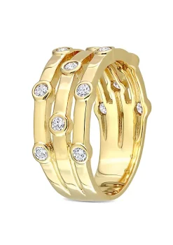 Outlet 😉 1/2 ct. t.w. Diamond Triple Row Station Ring in 10K Yellow Gold by Belk & Co. 🌟 -DealsBelk & Co. Store Belk 28999