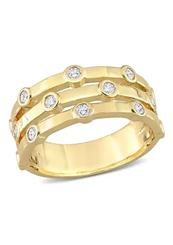Outlet 😉 1/2 ct. t.w. Diamond Triple Row Station Ring in 10K Yellow Gold by Belk & Co. 🌟 -DealsBelk & Co. Store Belk 29000