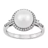 Best Pirce 😉 1/5 ct. t.w Diamond and Pearl Ring in 10K White Gold by Belk & Co. ❤️