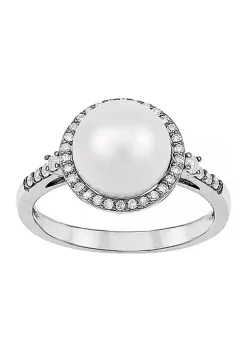 Best Pirce 😉 1/5 ct. t.w Diamond and Pearl Ring in 10K White Gold by Belk & Co. ❤️ -DealsBelk & Co. Store Belk 29018
