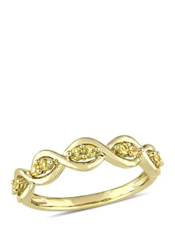 Best Pirce ✔️ 1/4 ct. t.w. Yellow Sapphire Stackable Infinity Anniversary Ring in 14K Yellow Gold by Belk & Co. 🔔 -DealsBelk & Co. Store Belk 29032