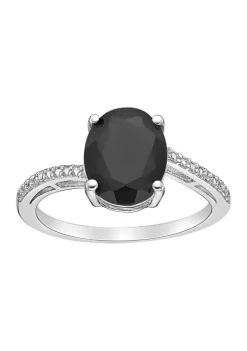 Cheapest 🛒 2.2 ct. t.w. Black Onyx and Diamond Accent Ring in Sterling Silver by Belk & Co. 🧨