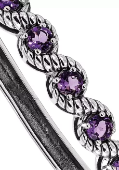 Flash Sale 🌟 2.8 ct. t.w. Amethyst Hinged Bangle in Rhodium-Plated Sterling Silver by Belk & Co. 👏 -DealsBelk & Co. Store Belk 29063