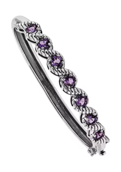 Flash Sale 🌟 2.8 ct. t.w. Amethyst Hinged Bangle in Rhodium-Plated Sterling Silver by Belk & Co. 👏 -DealsBelk & Co. Store Belk 29064