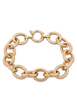 Deals 👏 Oval Link Bracelet in Yellow Plated Sterling Silver by Belk & Co. 😉 -DealsBelk & Co. Store Belk 29069