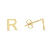 Budget ✨ 14KY Yellow Gold Initial-R Post Earring by Belk & Co. 🛒