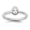 Promo ⭐ 1/2 ct. t.w. Oval White Topaz Stackable Expressions Ring in Sterling Silver by Belk & Co. 😉