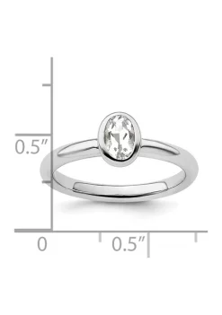 Promo ⭐ 1/2 ct. t.w. Oval White Topaz Stackable Expressions Ring in Sterling Silver by Belk & Co. 😉 -DealsBelk & Co. Store Belk 29118