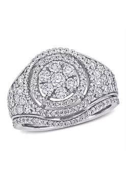 Buy ✨ 1.5 ct. t.w. Diamond Cluster Bridal Ring Set in 14k White Gold by Belk & Co. 👏 -DealsBelk & Co. Store Belk 29126