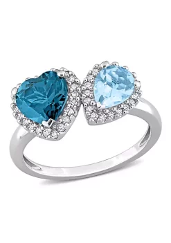 Best reviews of 🛒 2.2 ct. t.g.w. London Blue, Sky Blue Topaz and 1/5 ct. t.w. Diamond Ring in 14K White Gold by Belk & Co. ⌛