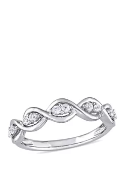 Outlet 🛒 1/4 ct. t.w. White Sapphire Stackable Infinity Anniversary Ring in 14K White Gold by Belk & Co. 👏 -DealsBelk & Co. Store Belk 29164