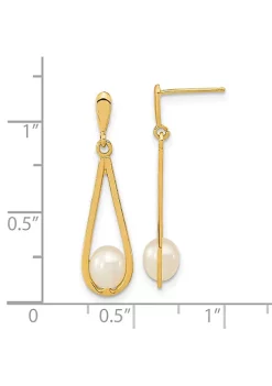 Wholesale 🧨 14K Yellow Gold 5-6mm White Rice Freshwater Cultured Pearl Dangle Post Earrings by Belk & Co. 🧨 -DealsBelk & Co. Store Belk 29178