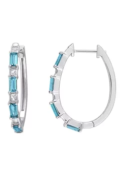 Promo 👏 2.62 ct. t.w. Blue Topaz & White Topaz Hoop Earrings in Sterling Silver by Belk & Co. 🔥 -DealsBelk & Co. Store Belk 29191