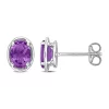 Top 10 😍 1.40 ct. t.g.w. Amethyst Bezel Style Oval Stud Earrings in Sterling Silver by Belk & Co. 😀