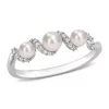 New 😍 3-4MM Cultured Freshwater Pearl and 1/10 CT TW Diamond Swirl Ring in 14k White Gold by Belk & Co. 🎁