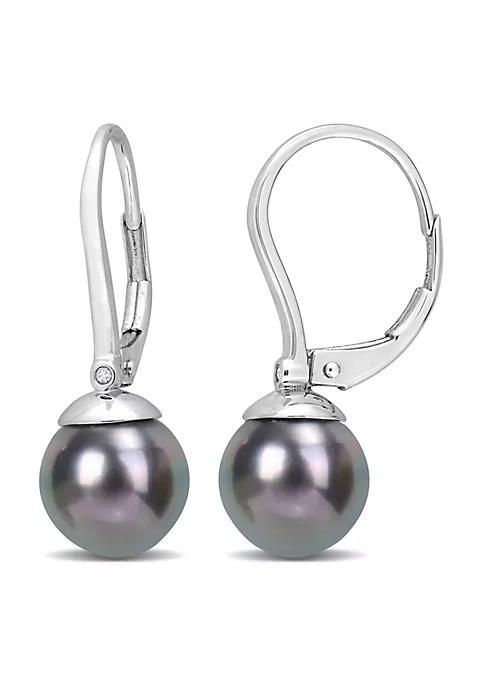 Best deal ๐ 8-8.5MM Black Tahitian Cultured Pearl and 1/10 ct. t.w. Diamond Earrings 14K in White Gold by Belk & Co. ๐ 1 Best deal ๐ 8-8.5MM Black Tahitian Cultured Pearl and 1/10 ct. t.w. Diamond Earrings 14K in White Gold by Belk & Co. ๐