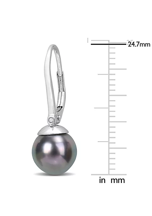 Best deal ๐ 8-8.5MM Black Tahitian Cultured Pearl and 1/10 ct. t.w. Diamond Earrings 14K in White Gold by Belk & Co. ๐ 3 Best deal ๐ 8-8.5MM Black Tahitian Cultured Pearl and 1/10 ct. t.w. Diamond Earrings 14K in White Gold by Belk & Co. ๐ - Image 3