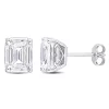 Promo 🥰 Lab Created 4.8 CT TGW Emerald Cut Created Moissanite Stud Earrings with Heart Detail in Sterling Silver by Belk & Co. ⭐