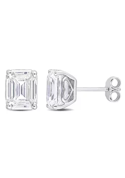 Promo 🥰 Lab Created 4.8 CT TGW Emerald Cut Created Moissanite Stud Earrings with Heart Detail in Sterling Silver by Belk & Co. ⭐ -DealsBelk & Co. Store Belk 29259