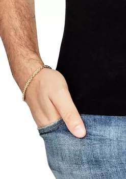 Brand new 👏 Men's Gold Glitter Bracelet in 14k Yellow Gold by Belk & Co. 👍 -DealsBelk & Co. Store Belk 2926