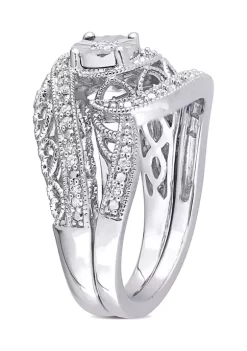 Buy ❤️ 1/5 CT TW Diamond Vintage Bridal Set in Sterling Silver by Belk & Co. 🧨 8 Buy ❤️ 1/5 CT TW Diamond Vintage Bridal Set in Sterling Silver by Belk & Co. 🧨 -DealsBelk & Co. Store Belk 29277