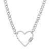 Best deal 😉 White Topaz Heart Clip On Curb Chain in Sterling Silver by Belk & Co. 🔥