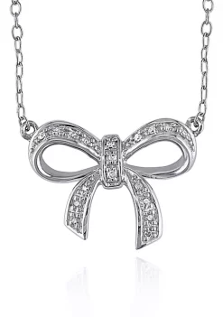 Promo 👍 Diamond Bow Pendant in Sterling Silver by Belk & Co. ❤️ -DealsBelk & Co. Store Belk 29291