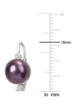 Discount ๐ 8-8.5mm Black Freshwater Cultured Pearl and Diamond Accent Leverback Earrings in Sterling Silver by Belk & Co. ๐ 6 Discount ๐ 8-8.5mm Black Freshwater Cultured Pearl and Diamond Accent Leverback Earrings in Sterling Silver by Belk & Co. ๐ -DealsBelk & Co. Store Belk 29306