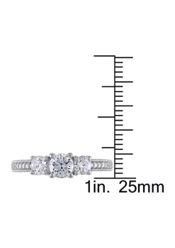Best Pirce 🎁 1 CT TW 3-Stone Diamond Engagement Ring in 14k White Gold by Belk & Co. 😉 -DealsBelk & Co. Store Belk 29317