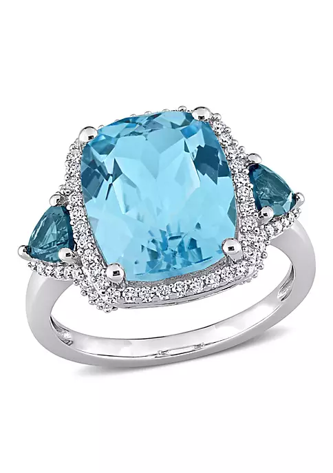 Wholesale ๐งจ 6.85 ct. t.g.w. Sky Blue Topaz, London Blue Topaz and 1/3 ct. t.w. Diamond Cocktail Ring in 14K White Gold by Belk & Co. ๐ฅฐ 6 Wholesale ๐งจ 6.85 ct. t.g.w. Sky Blue Topaz, London Blue Topaz and 1/3 ct. t.w. Diamond Cocktail Ring in 14K White Gold by Belk & Co. ๐ฅฐ - Image 6