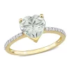 Budget 😀 Heart Green Quartz and 1/7 CT TW Diamond Ring in 14k Yellow Gold by Belk & Co. ❤️