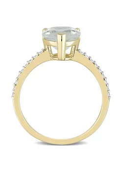 Budget 😀 Heart Green Quartz and 1/7 CT TW Diamond Ring in 14k Yellow Gold by Belk & Co. ❤️ -DealsBelk & Co. Store Belk 29347
