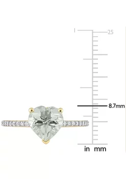 Budget 😀 Heart Green Quartz and 1/7 CT TW Diamond Ring in 14k Yellow Gold by Belk & Co. ❤️ -DealsBelk & Co. Store Belk 29348