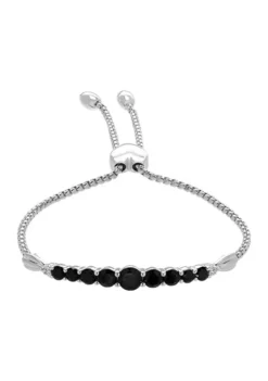 Deals 🧨 Onyx Bolo Bracelet in Sterling Silver by Belk & Co. ✔️