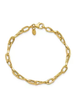 Brand new ⌛ 14K Yellow Gold Polished Fancy Link Bracelet by Belk & Co. 💯 -DealsBelk & Co. Store Belk 29361