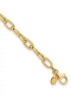 Brand new ⌛ 14K Yellow Gold Polished Fancy Link Bracelet by Belk & Co. 💯 -DealsBelk & Co. Store Belk 29364