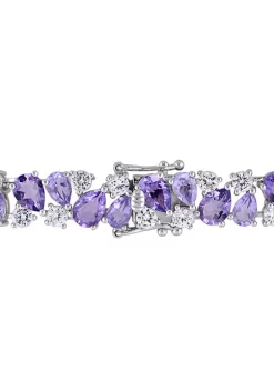 Cheap 👏 Lab Created 27.18 ct. t.g.w. Rose de France Amethyst and Created White Sapphire Vintage Bracelet in Sterling Silver by Belk & Co. 😀 -DealsBelk & Co. Store Belk 29371