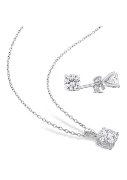Best deal 🔔 Lab Created 2 CT DEW Created Moissanite 2-piece Stud Earrings and Pendant with Chain Set in Sterling Silver by Belk & Co. 🔥 -DealsBelk & Co. Store Belk 29388