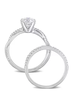 Wholesale 😍 Lab Created Created Moissanite Crossover Engagement Ring in Sterling Silver by Belk & Co. 👍 -DealsBelk & Co. Store Belk 2943