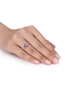 Best reviews of 😍 7-7.5 Millimeter Black Freshwater Cultured Pearl and White Topaz Split Shank Ring in Sterling Silver by Belk & Co. ⌛ -DealsBelk & Co. Store Belk 29430