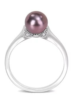 Best reviews of 😍 7-7.5 Millimeter Black Freshwater Cultured Pearl and White Topaz Split Shank Ring in Sterling Silver by Belk & Co. ⌛ -DealsBelk & Co. Store Belk 29432
