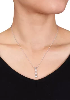 Wholesale ❤️ Cultured Freshwater Pearl and Diamond Drop Pendant with Chain in Sterling Silver by Belk & Co. ✨ -DealsBelk & Co. Store Belk 29439