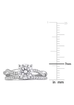 Wholesale 😍 Lab Created Created Moissanite Crossover Engagement Ring in Sterling Silver by Belk & Co. 👍 -DealsBelk & Co. Store Belk 2944