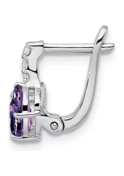 Outlet 🎁 1.67 ct. t.w. Amethyst and White Topaz Hinged Earrings in Rhodium-Plated Sterling Silver by Belk & Co. 🧨 -DealsBelk & Co. Store Belk 29443